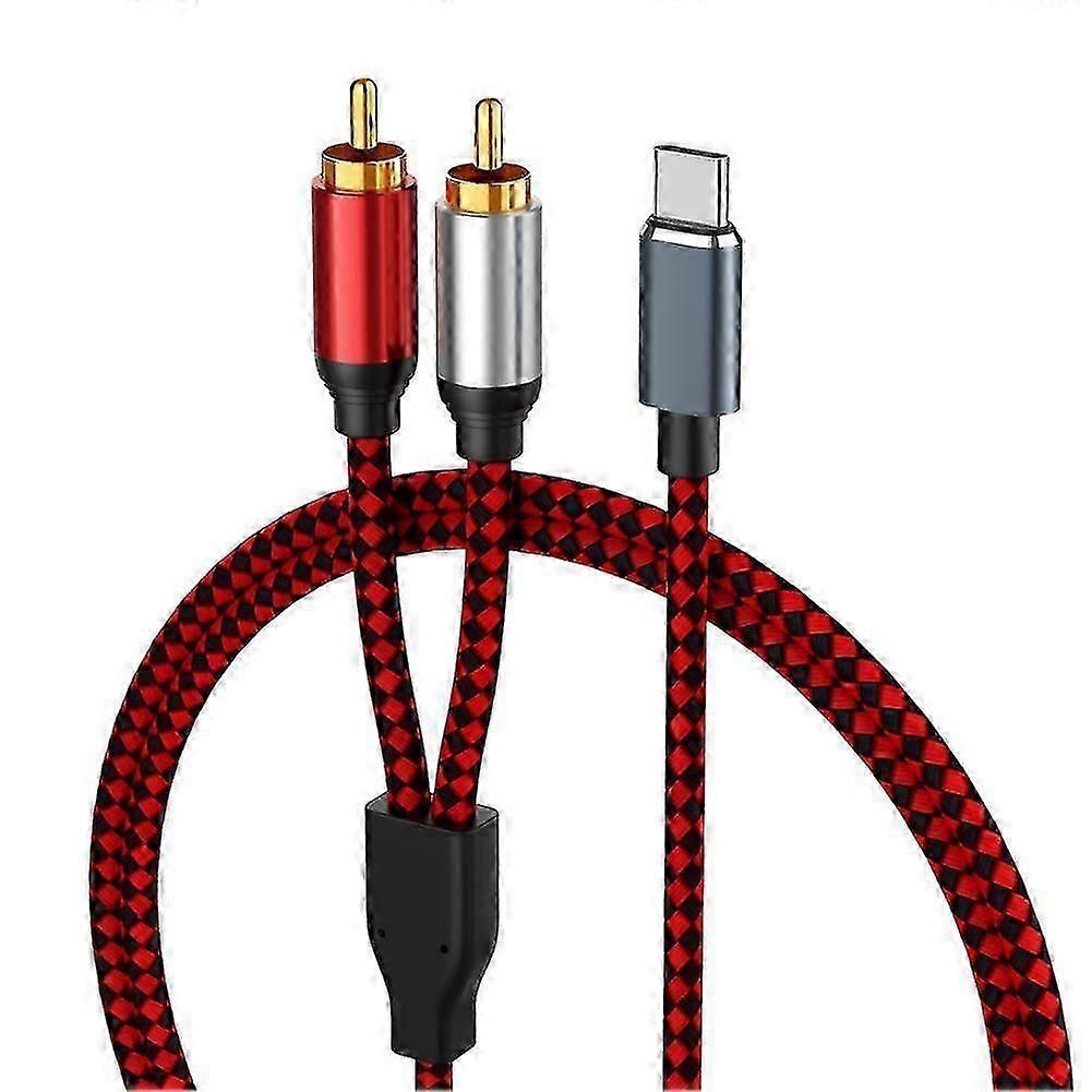 USB Type C to 2 RCA Audio Cable Type-C RCA Cable,USB-C Audio Line for Home