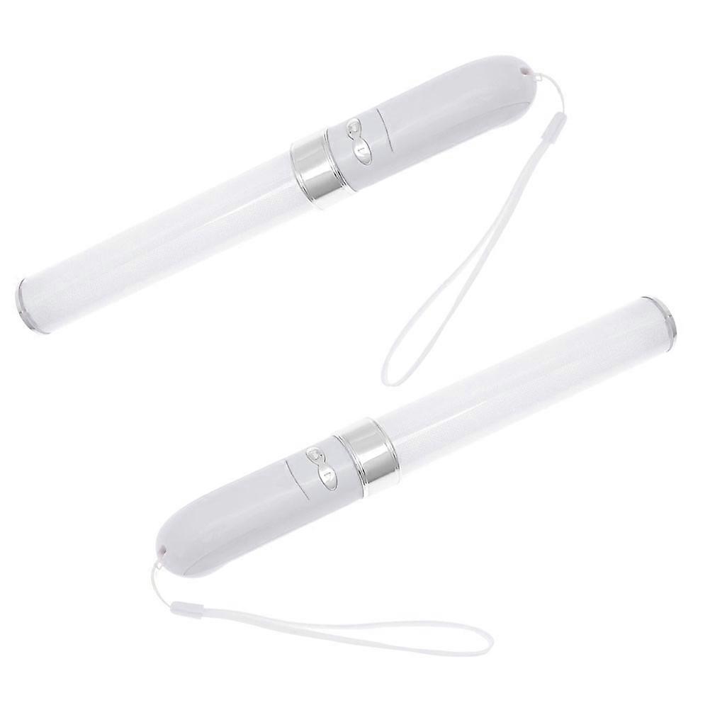 Reusable LED Glow Sticks for Concerts and Parties Portable White Plastic Sticks 2Pcs