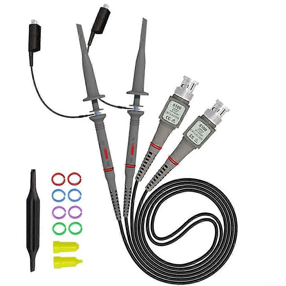 P6100 Oscilloscope Probe, 100MHz, 1x with Adapter, SoTC2, SoTC3, Effectively Reduces Interference and Improves Measurement Reliability.