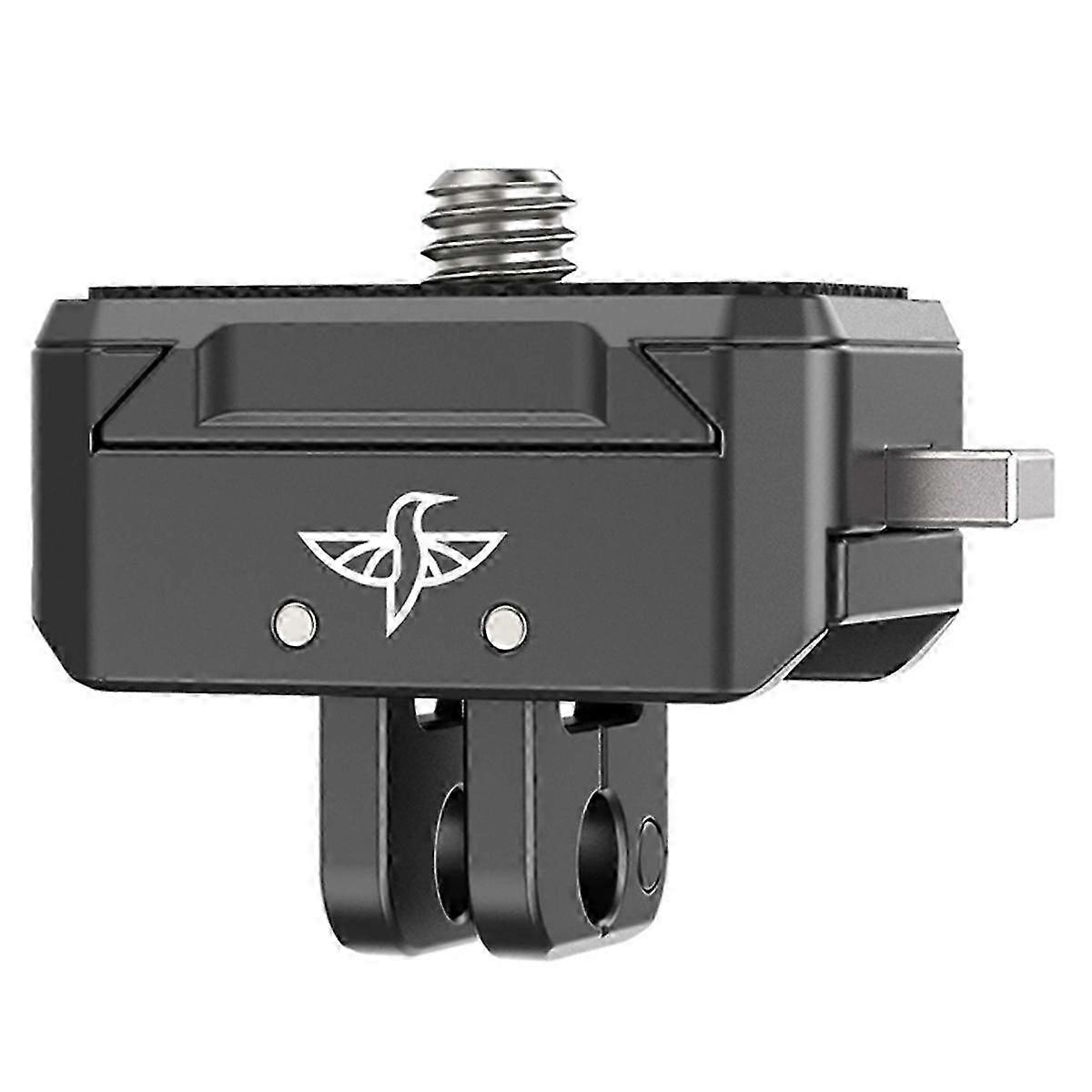 R072 Aluminum Quick Release Mount Adapter Base with Magnetic Action Camera Mount Plate for 1 Unit Camera