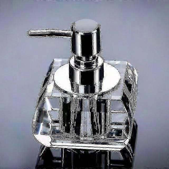 Flacon distributeur de savon pour les mains en verre cristal transparent - Polyhedron Design (100ml)