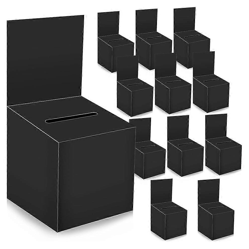 12-Pack Raffle Box Donation Box for Fundraising, Ballot Box Cardboard Box with Ticket Slot and Removable Title Box