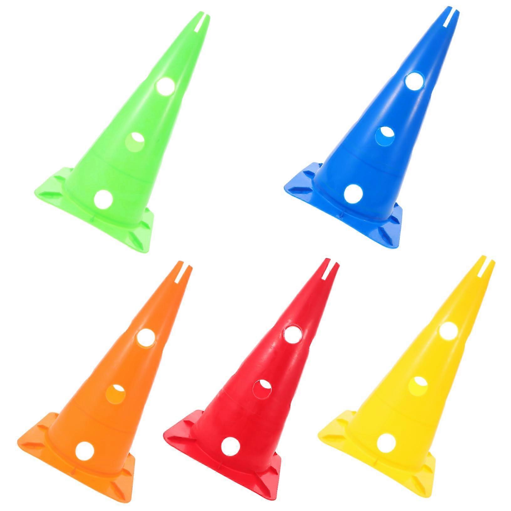 Soccer Basketball Training Cones Set 5 Lightweight Plastic Cones for Sports Training Driving Practice