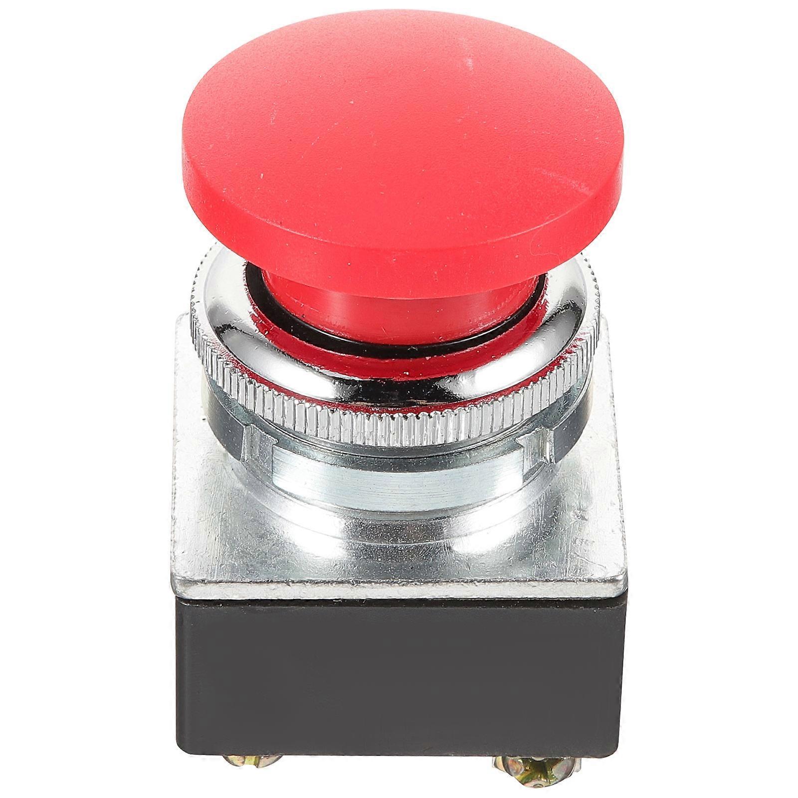 Push Button Auto Reset Control Button for Electrical Equipment Plastic Red Function 1Pack