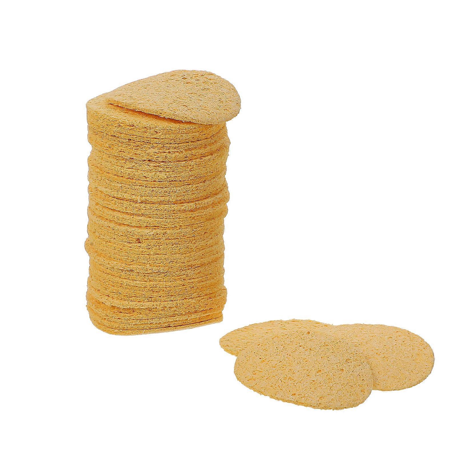 50pcs High Temperature Resistant Round Solder Tip Cleaning Sponge for Soldering Irons Lightweight Replacement for Welding Irons Efficient and