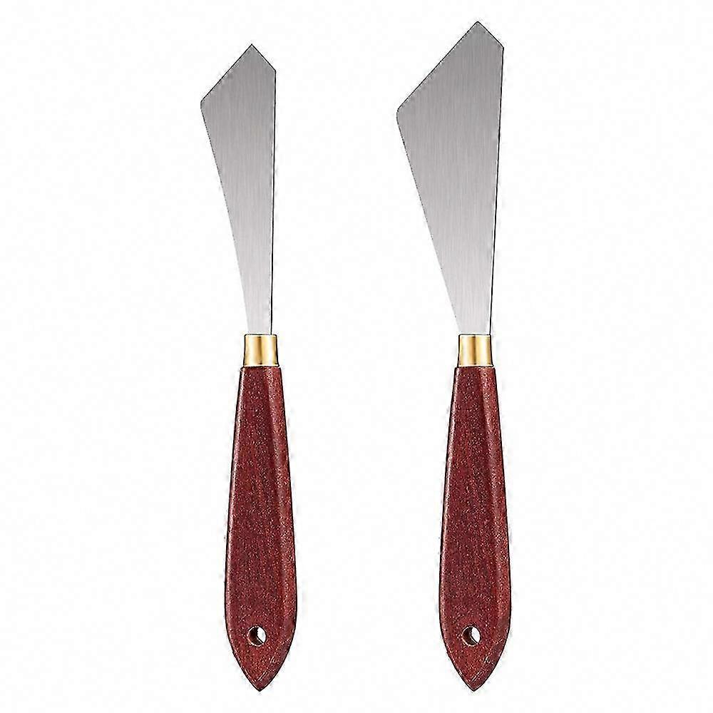 2 stk rustfritt stål maling skrapekniv, palettkniv for blanding av skraping av kunstmalingsverktøy