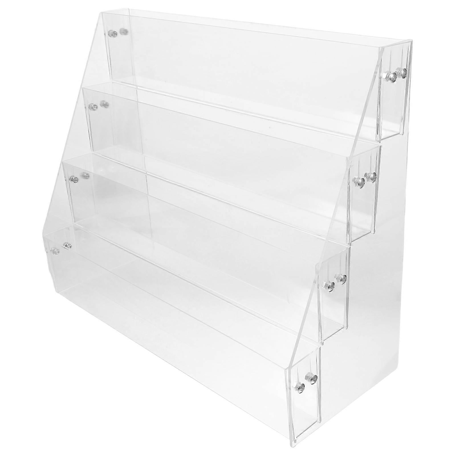 Clear Acrylic 4 Tier Display Rack for Essential Oils, Makeup, Nail Polish & Cosmetics – Versatile Storage Organizer