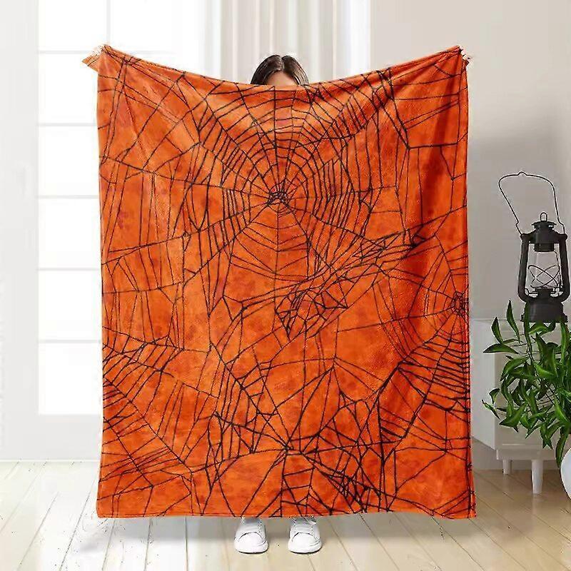 Pumpkin Plaid Blanket, Soft Plush Throw for Sofa or Bed (Style 5)