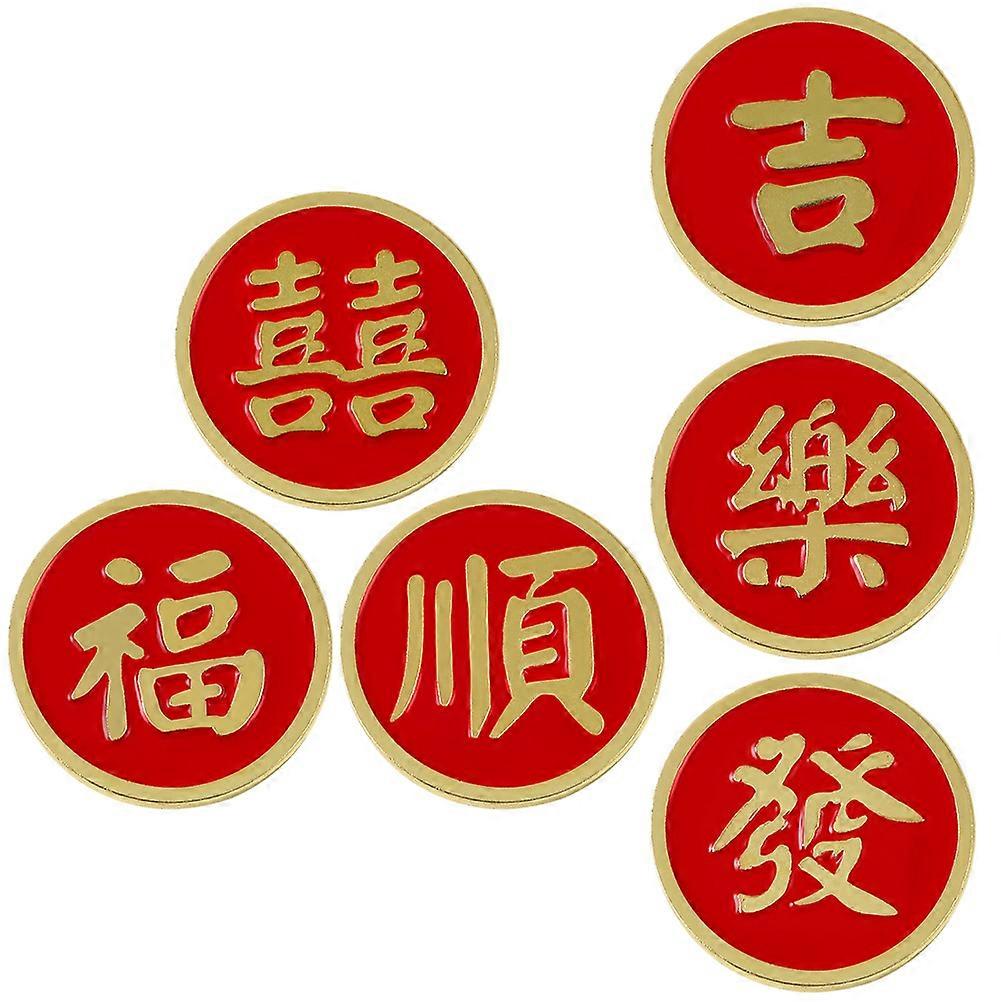 ピンブローチかわいいバックパックピン子供レッド合金装飾6個