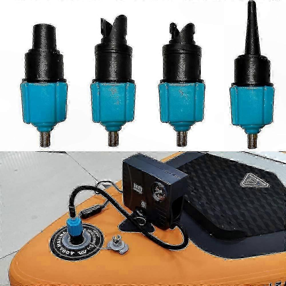 Universal Inflatable Pump Adapter with 4 Valve Nozzles for Air Compressor Conversion