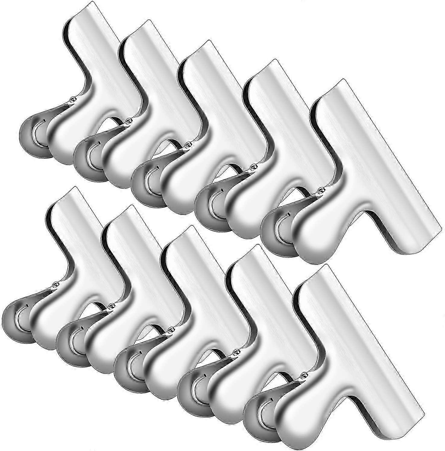 10 PCS Stainless Steel Bag Clips Food Storage Sealing Clips 7.7cm