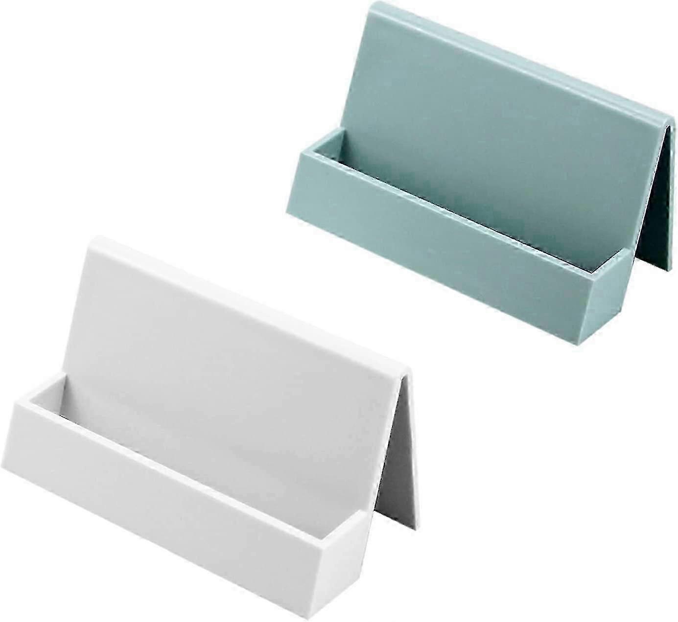 Modern Plastic Business Card Holder Display Stand for Desk, 2 Pieces for Organizing Your Cards