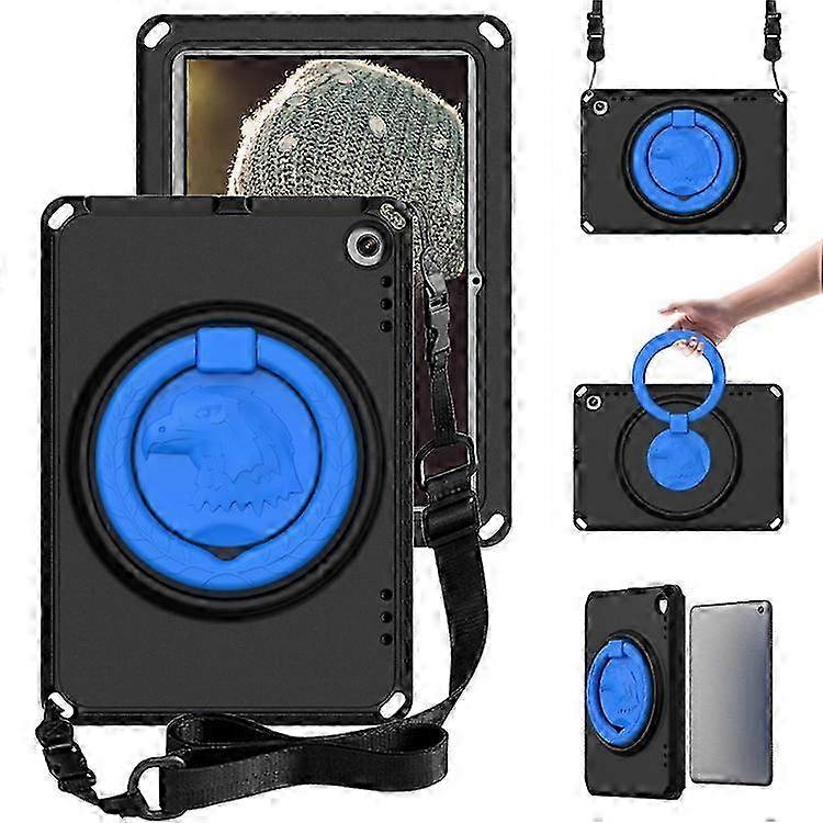 Shockproof EVA Case with Shoulder Strap for Amazon Fire HD 8 (2022 & 2020 Models), Waterproof Screen Protector