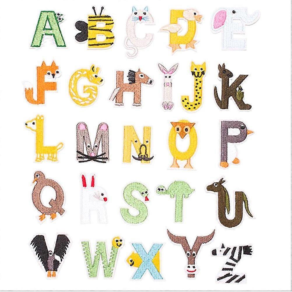 Color Cute Alphabet Iron on Letter Biker Applique Patches for Clothing Baby Cloth Sticker Embroide