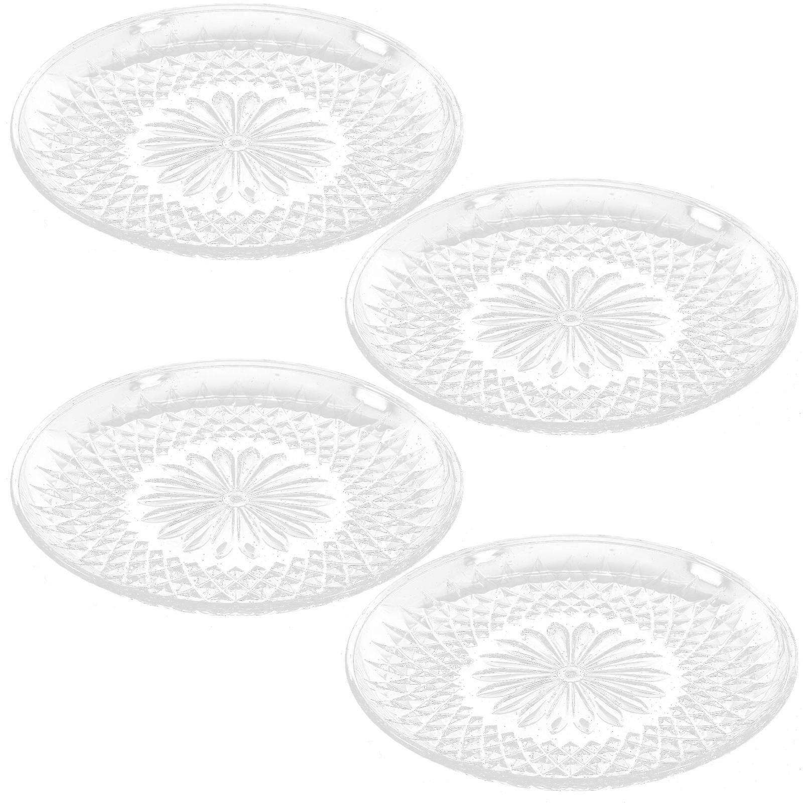 Transparent Acrylic Snack Plate for Kitchen Use and Practical Clear Charger Plates 4 Pcs