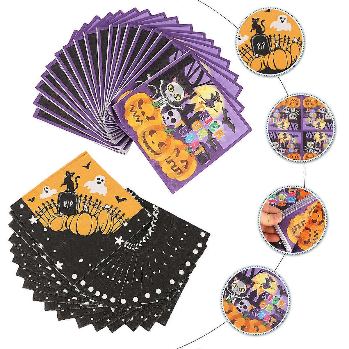 Halloween Napkins South Pumpkin Paper Napkins for Home 2Packs 40 Sheets