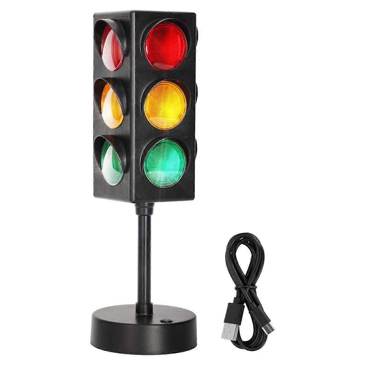 Traffic Light Lamp with Base for Room Decoration, Stop Light Lamp with Color Changing and Blinking Modes