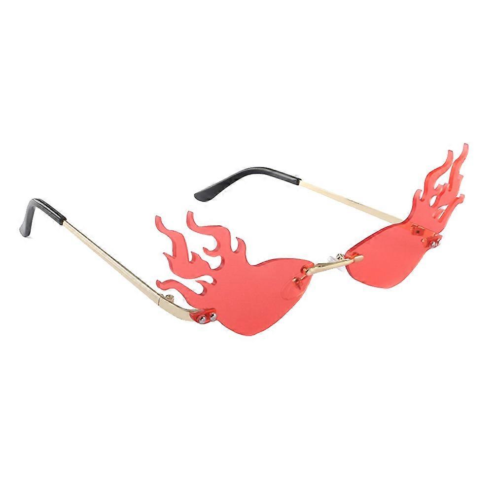 Party Sunglasses Flame Shaped Glasses for Decoration Red Lens