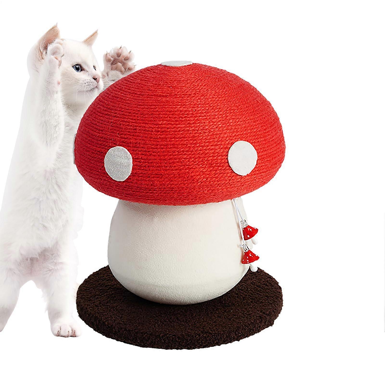 Cat Scratch Tower Mushroom Themed Post, Interactive Scratching Toy, Soft Plush  Cap, RopeWrapped Stem