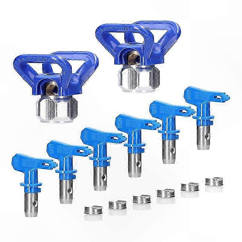 6Pc Reversible Nozzle Tips for Airless Paint Sprayers with 2Pc Nozzle Seat
