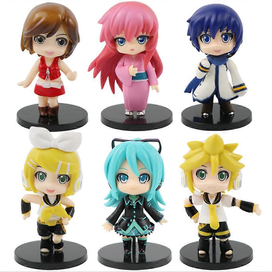 6pc Anime Hatsune Miku Action Figures Idol Virtual Singer Music Girls Pvc Model Collection