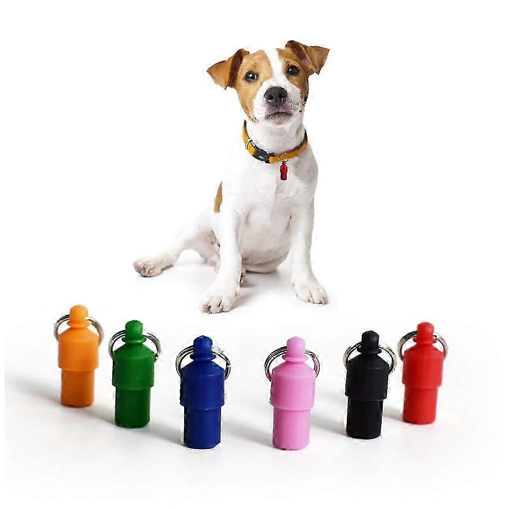 6 Pack Cat Puppy Puppy Pet ID Tags Capsule Shape Quiet Noise Waterproof Dog ID Bullets Don't Disclose Your Information Address Name Tag Tubes To Preve