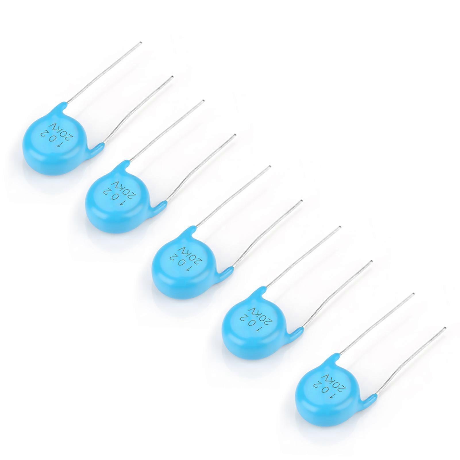 Pack of 5 High Voltage Ceramic Disc Capacitors 20 kV 1000 pF