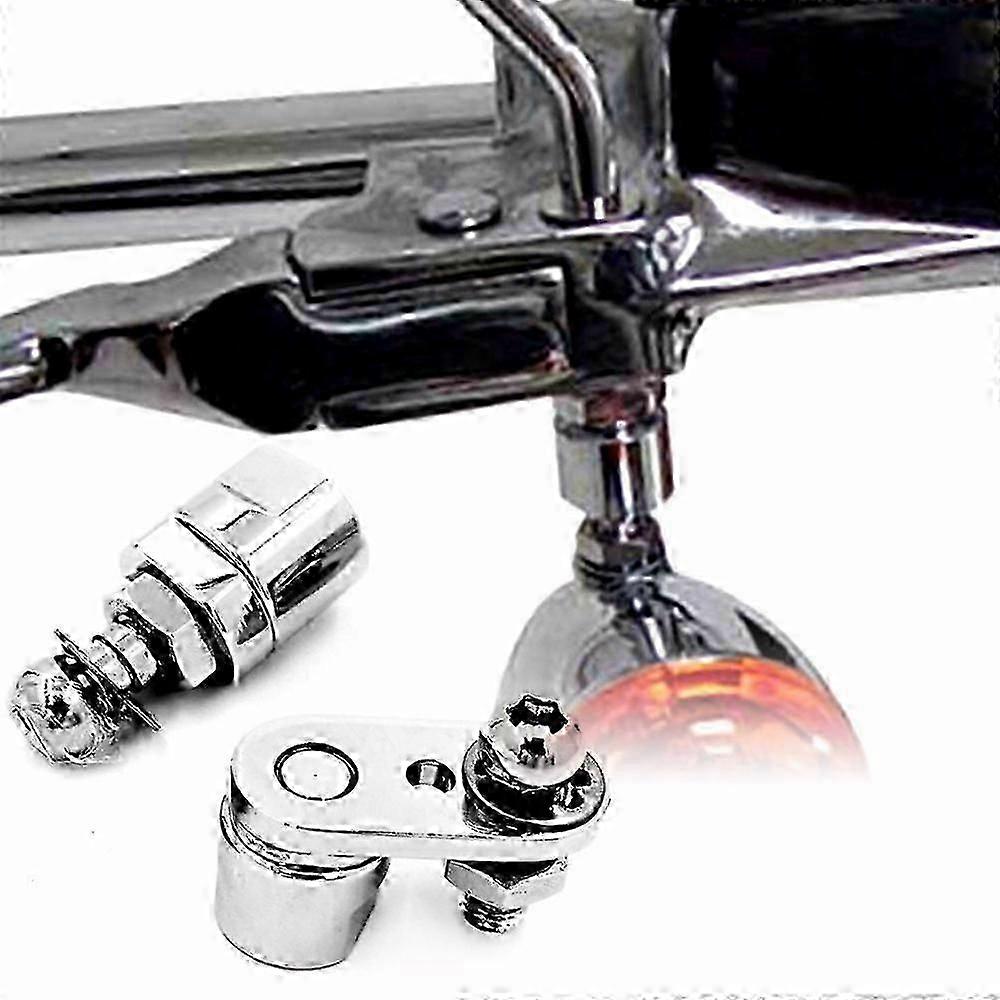 Chrome Turn Signal Relocation Brackets Compatible with Harley Dyna Fatboy Beakout Sportster