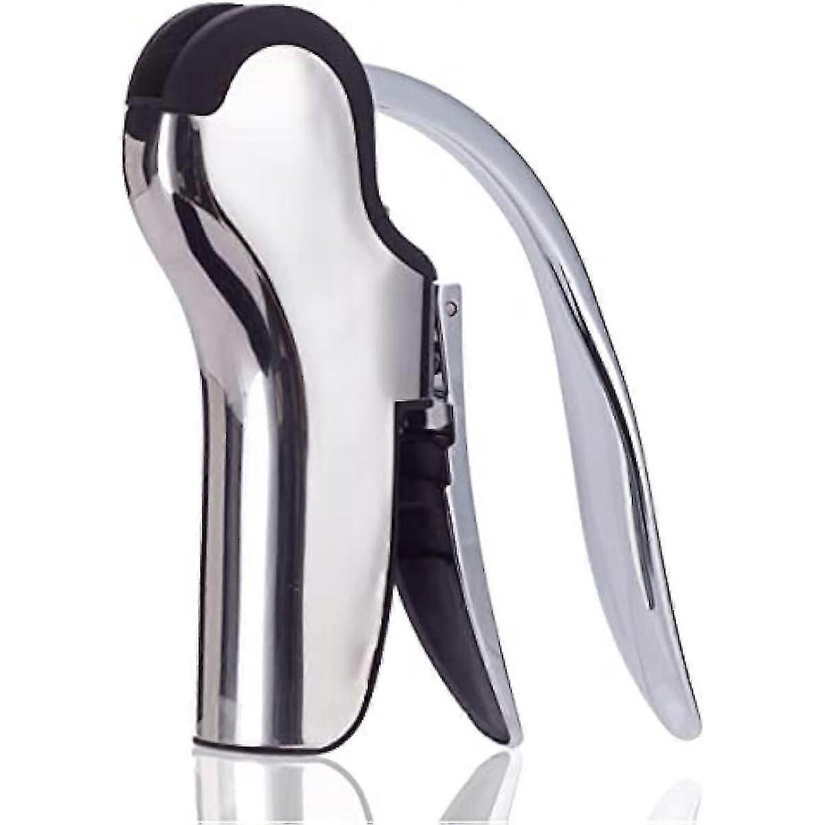 Stainless Steel Wine Bottle Opener  Vertical Lever Corkscrew With Built-in Foil Cutter Design  Manual Handheld Corkscrew
