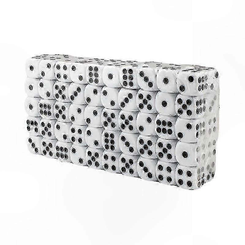 100-Pack White Six-Sided Dice for Games and Activities