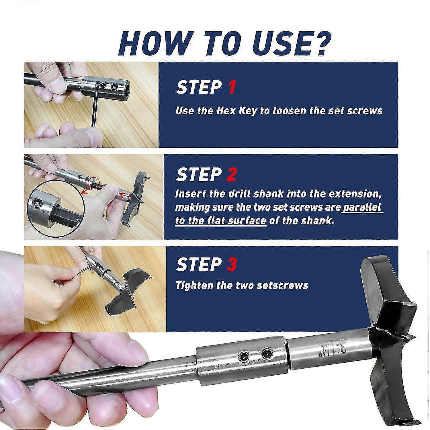 10 Inch Extra Long Forstner Bit Extension for Adding Over 83/4 inches of Drilling Depth to Your 3/8' Round or Hex Shafts Forstner Bit 2025