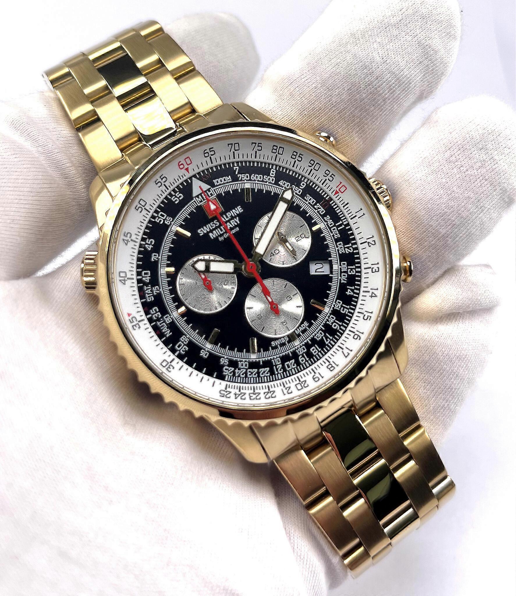 Suisse Alpine Militaire 7078.9117 chronographe montre homme 45 mm