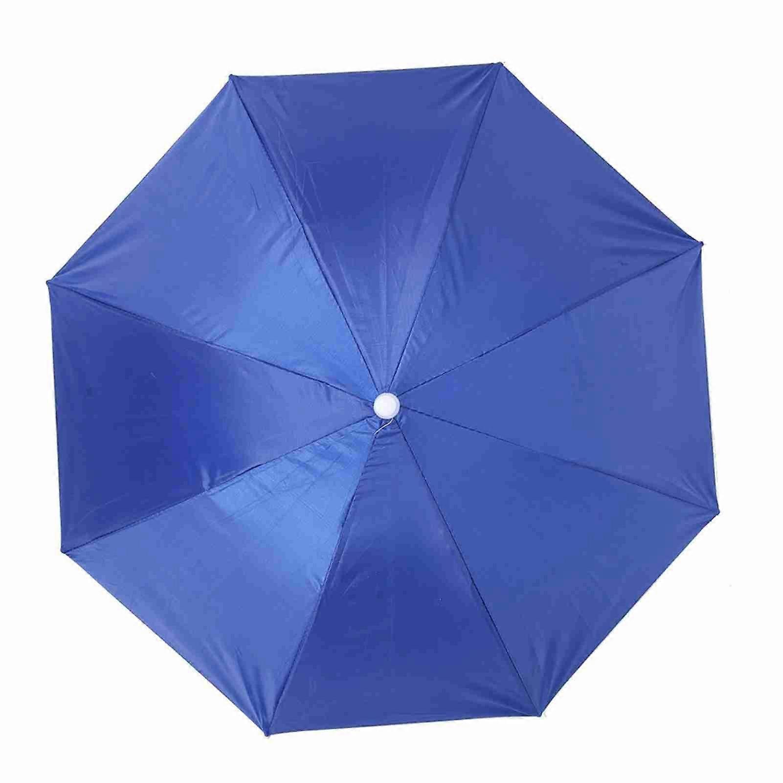 65cm Sunscreen Windproof Head Mounted Umbrella Top Folding Hat Umbrella(Royal Blue)