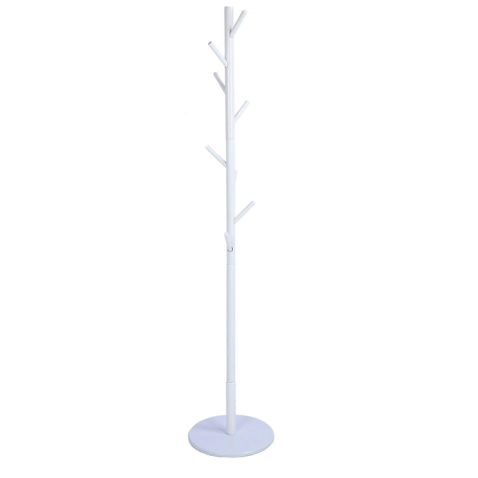 Multifunction Coat Rack Floor Standing Clothes Hanger for Home Hat Handbags BedroomWhite