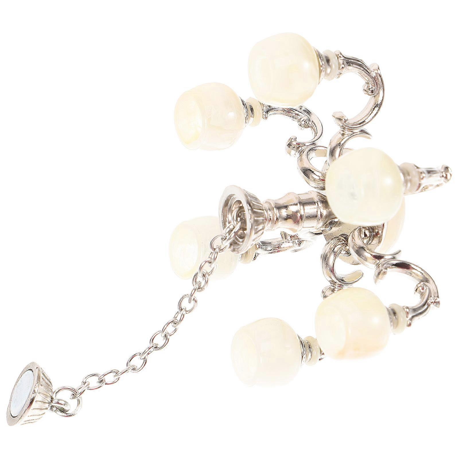 Dollhouse Miniature Lamp Small Ceiling Light Silver Alloy Educational Tool 1Pack