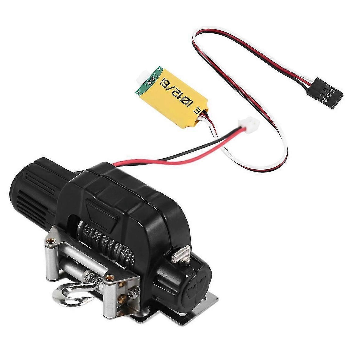 Metal Automatic Winch with 3CH Control Line for 1/10 RC Crawler Car,B