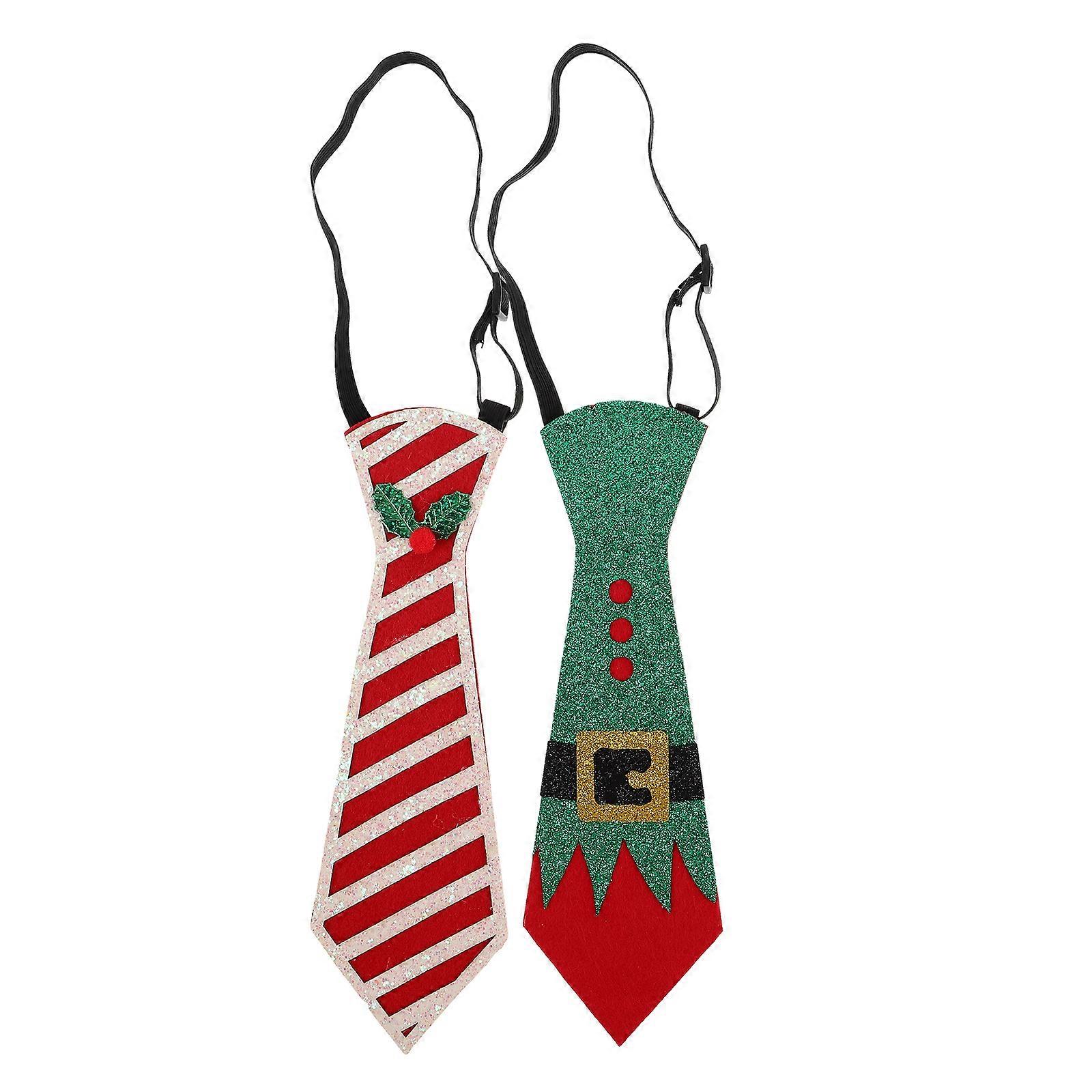 Holiday Felt Christmas Tie for Festive Parties 10Pcs Assorted Color Neckties