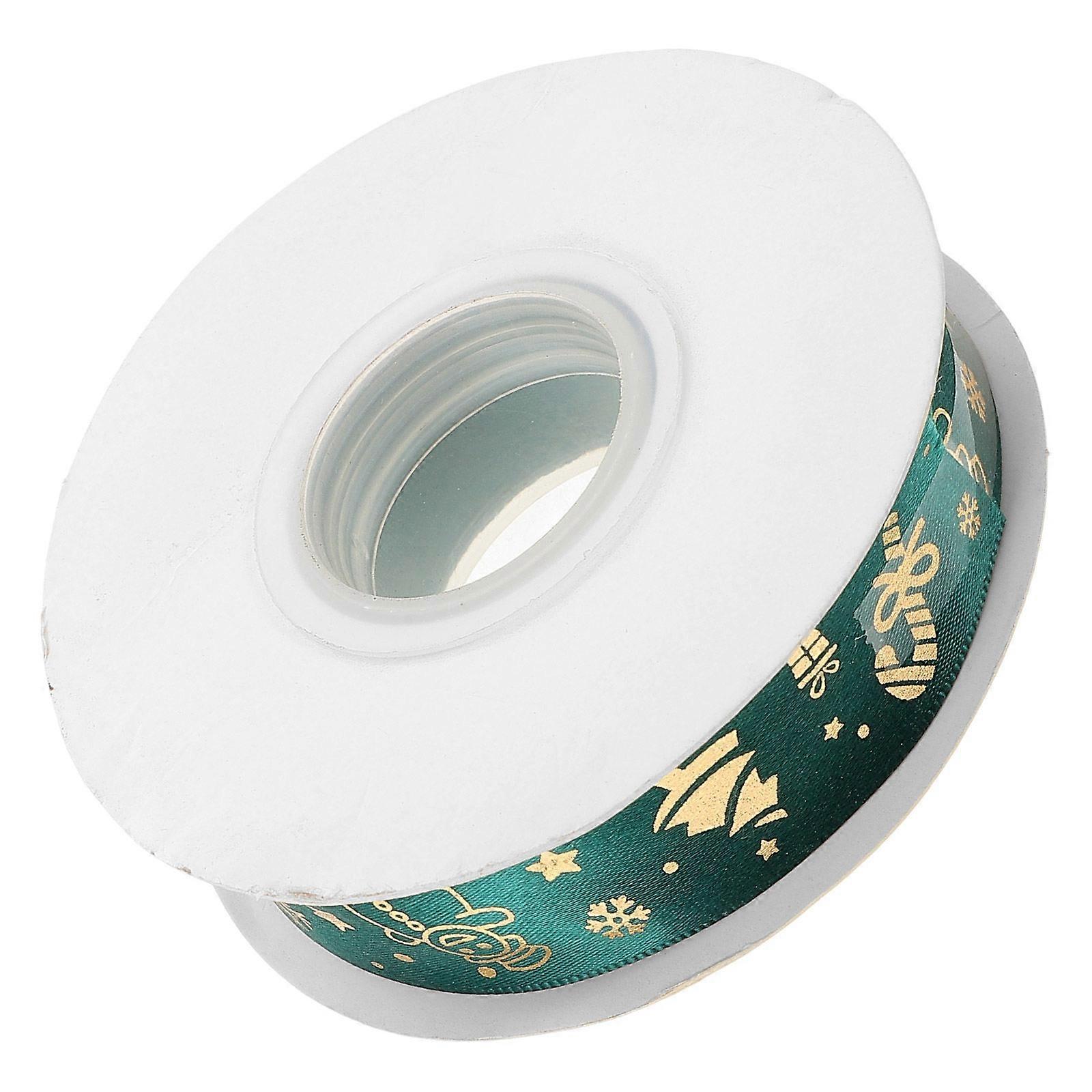 Green Christmas Themed Ribbon for Decoration 1 Roll Cake and Flower Wrapping Ribbon
