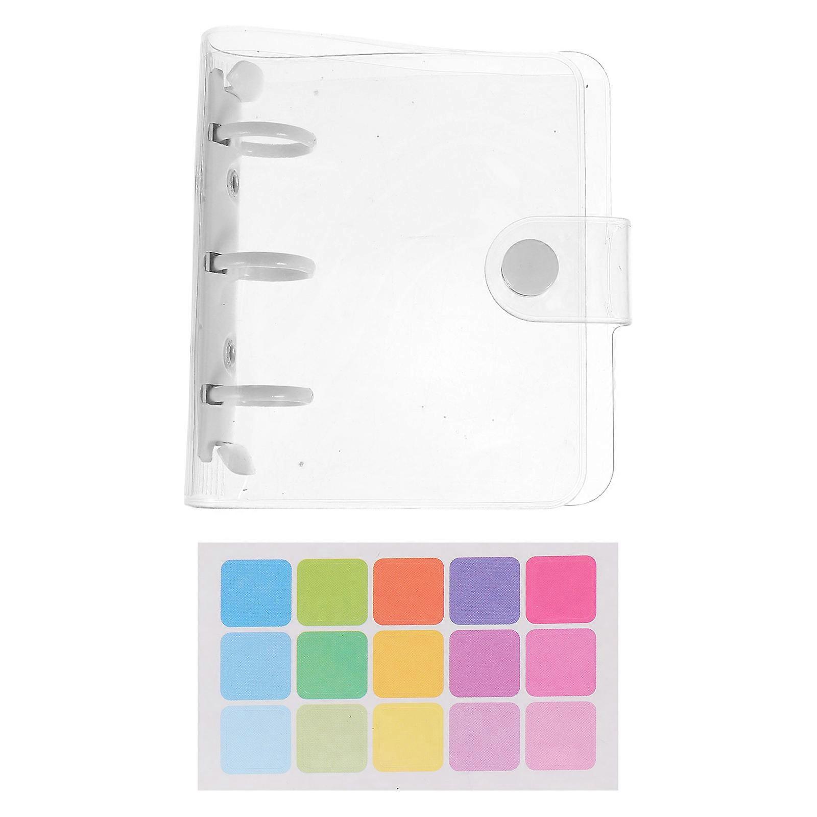 Loose Leaf Binder Mini Transparent Pvc Notebook Cover for School Use White Portable 2Pack