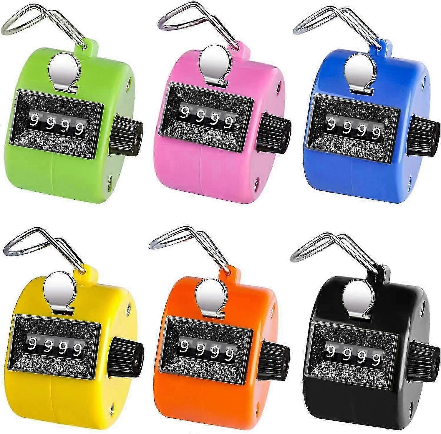 Hand Tally Counter 4-Digit ,Tally Counters Mechanical, Number Count for Row, People, Golf & Knitting, Pack of 6