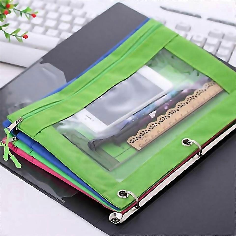 For Binder Pencil Pouch With Zipper Pulls Pencil Case Enforced 3