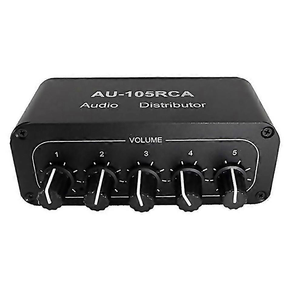 For 5ch Audio Distributor Stereo Audio Mixer 1input 5output Splitter