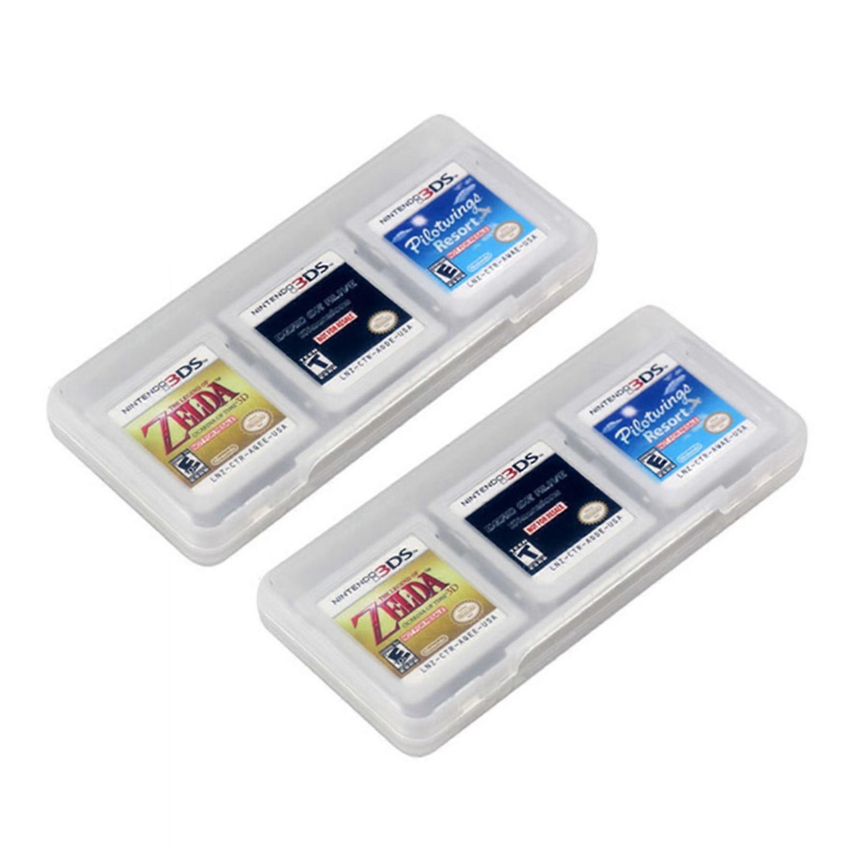 2X Clear 6 in 1 Game Card Storage Case Box for XL LL