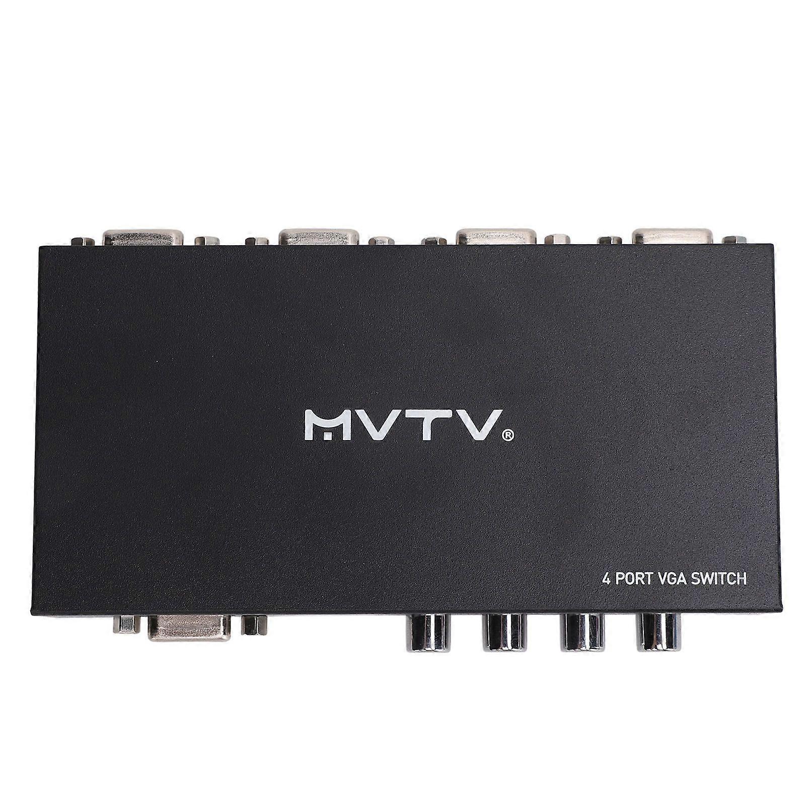 4 in 1 Out 15 Pin Female 1920 X 1440 VGA Switch for PC TV Monitor Classroom Control Center Black