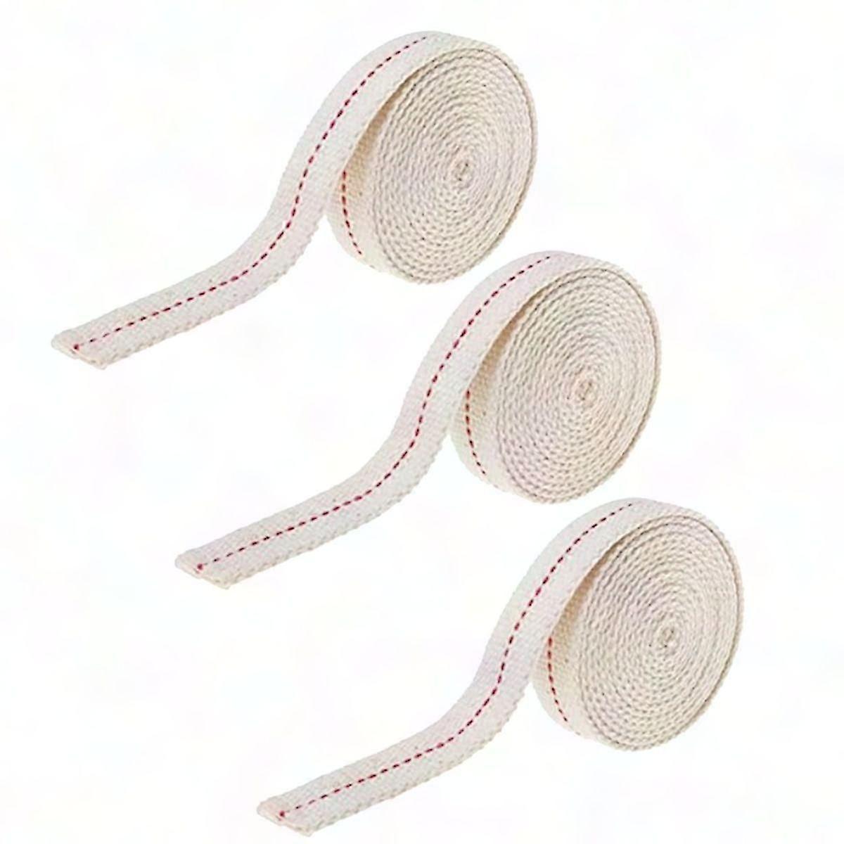 3 Rolls 39.3ft Cotton Oil Lamp Wick, 2cm Wide, Retro Lamp Core, Cut-to-Size for Lamp Oil