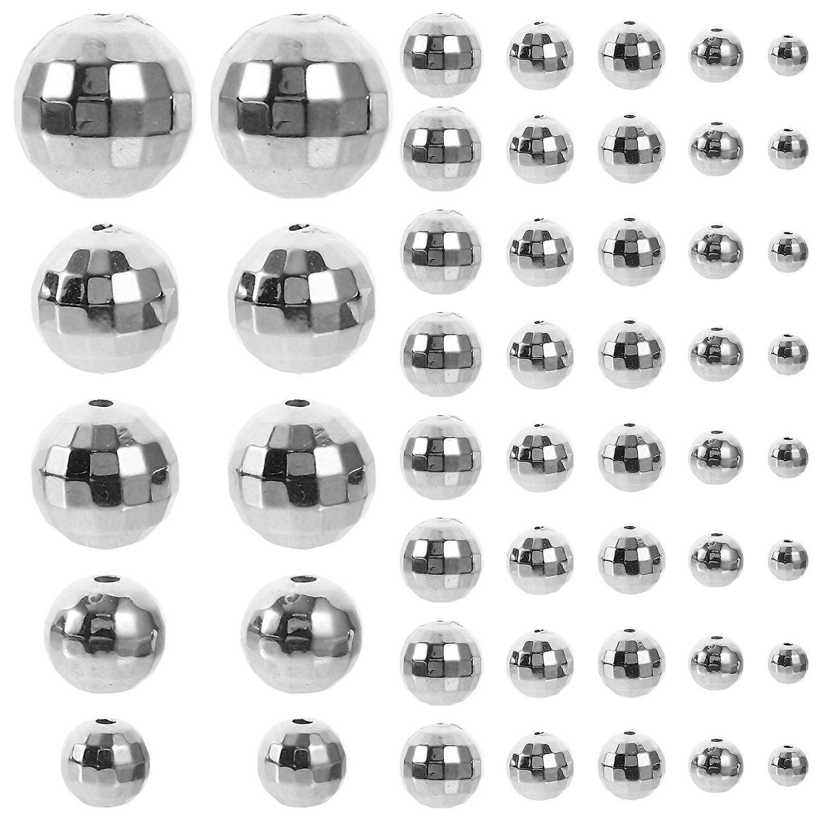 400Pcs Acrylic Disco Ball Beads Silver for DIY Craft Projects