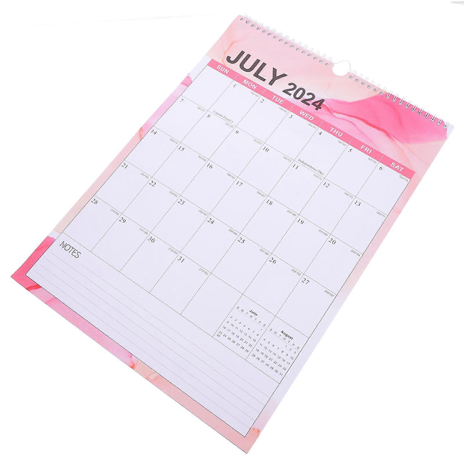 Spiral Binding Wall Calendar Monthly Hanging Calendar 3Pcs for Home
