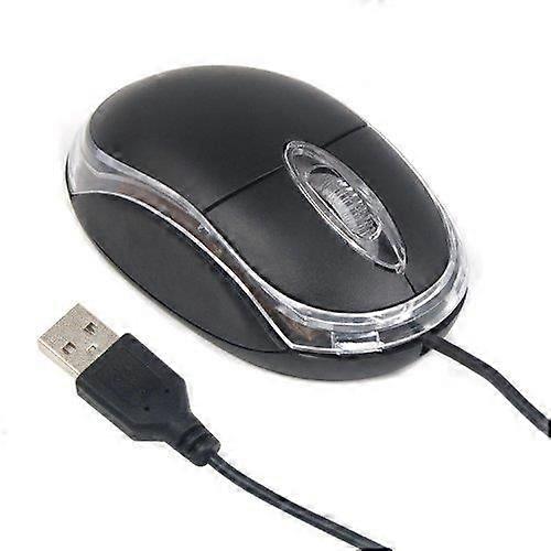 Digiflex Small Black Wired USB Optical Scroll Mouse for PC and Laptop