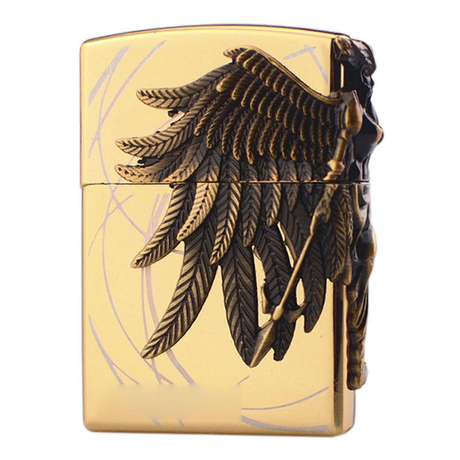 Vintage Flints Lighter Refillable Butane Soft Flame Lighter with Premium Metal Casing for Collectible Display, Outdoor Adventure