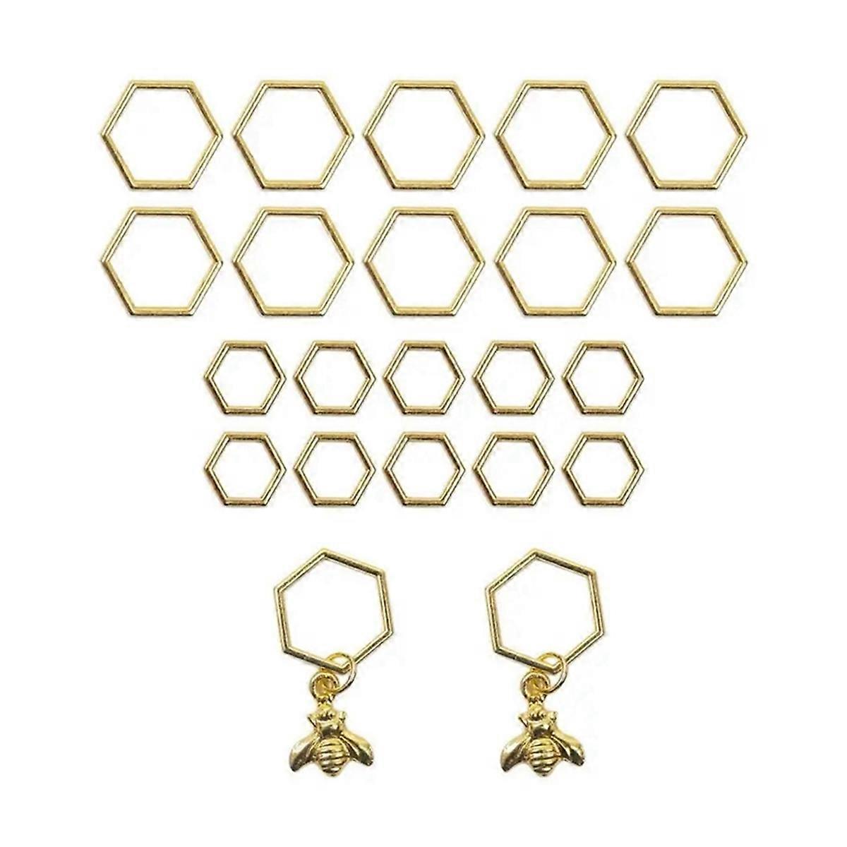Hexagon Bee Pendants Knitting Markers Tools Sewing Supplies,A